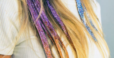 Rainbow glitter hair